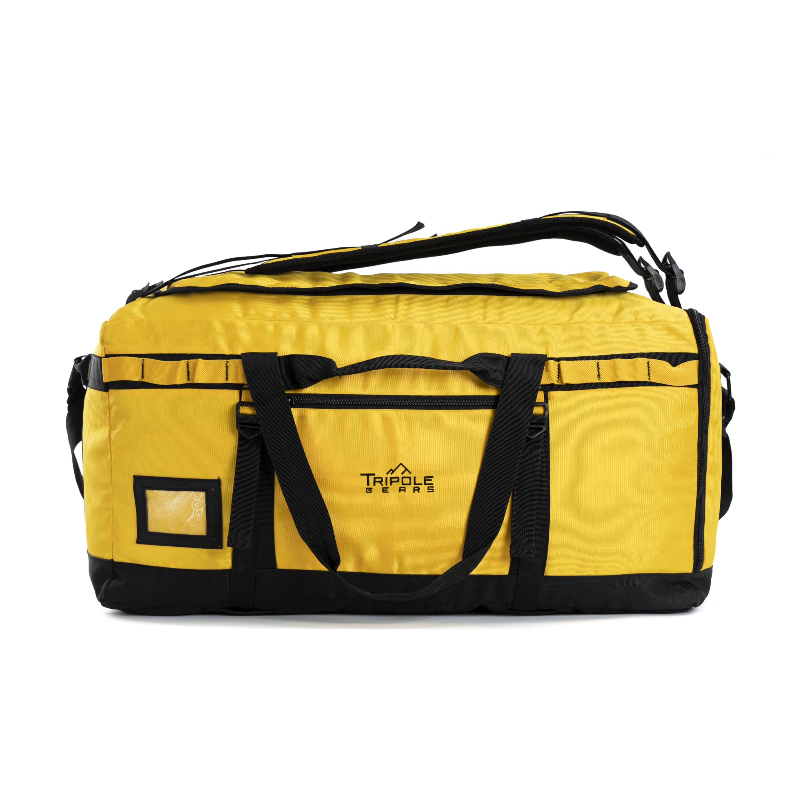 Tripole Basecamp Duffel Bag for Long Travel and Hiking | Defense Grade | Water Repellent (Yellow, 100L)