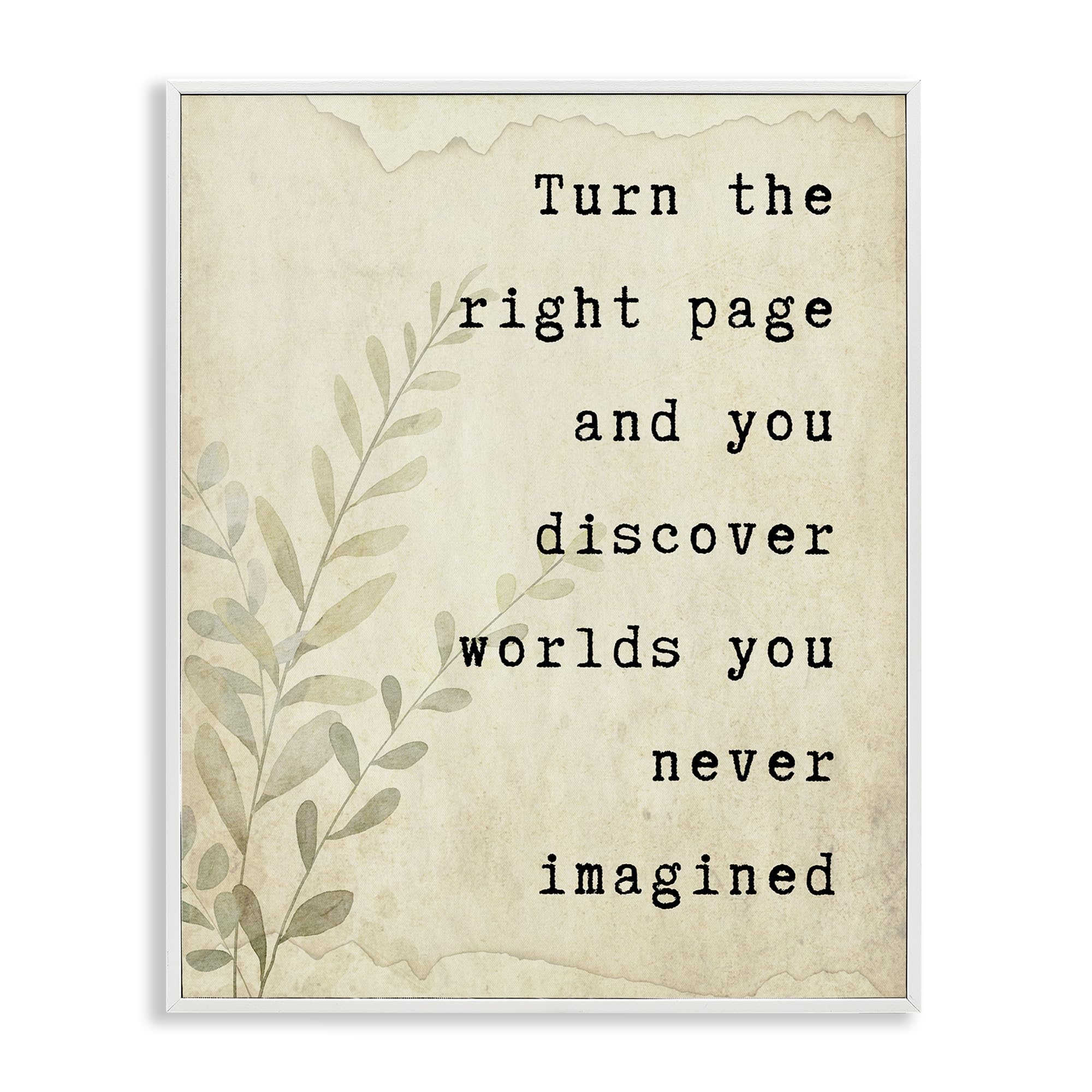 Stupell Industries Coastal White (Textured) 'Literary Wonders Quote'| Framed Giclee Art