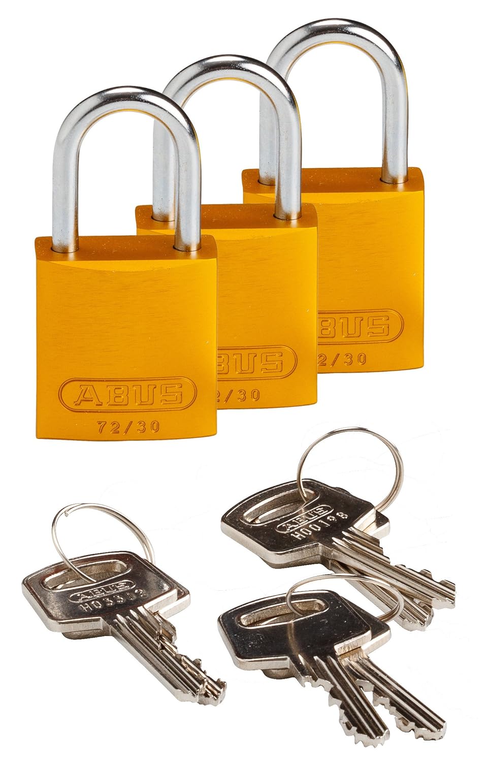 Brady 133282 Keyed Padlock, Alike Key, Aluminum (Pack of 3)