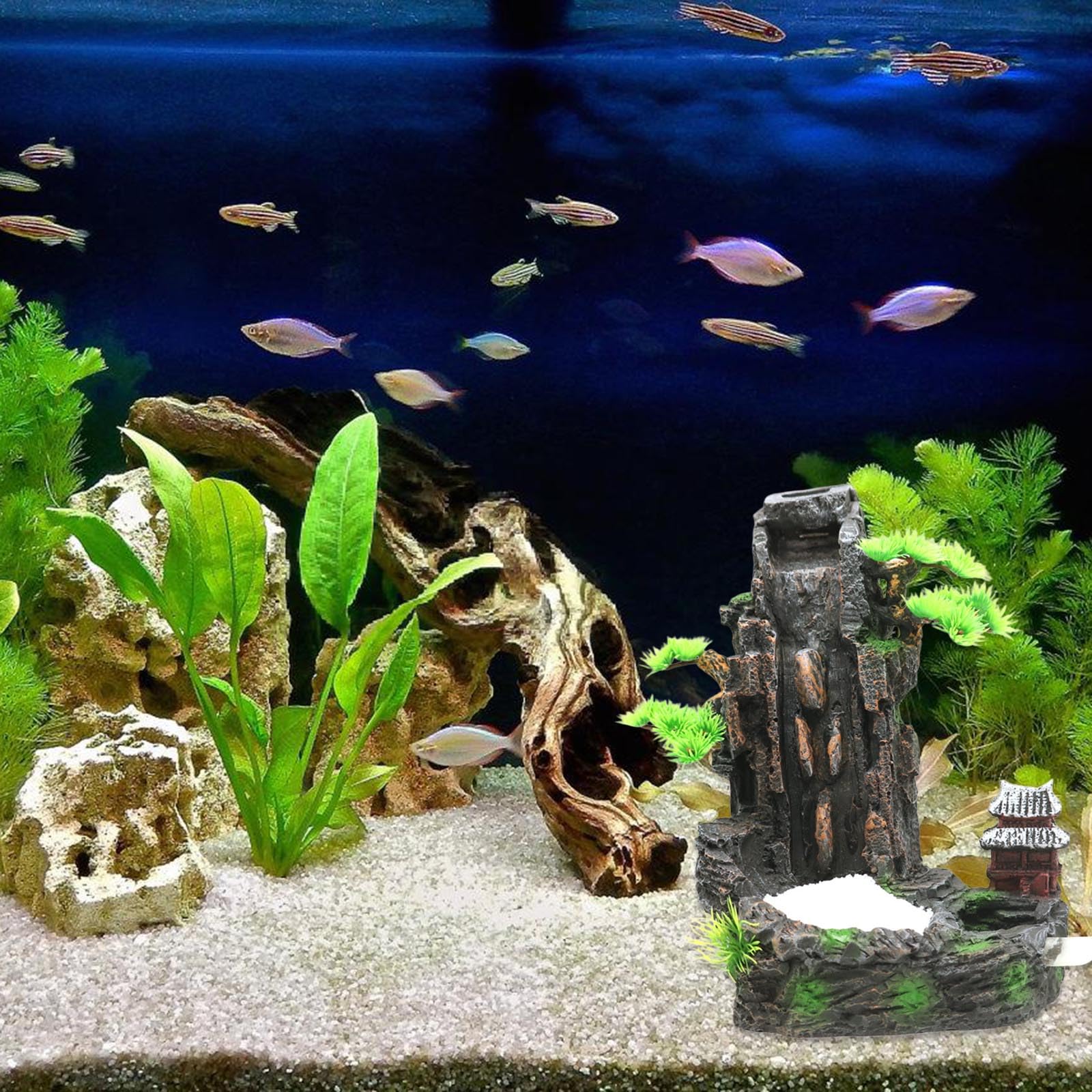 Rockery Tree Decorazione Acquario Resina Paesaggio Subacqueo Per Acquari Impostazione Dinamica Cascata Decori Acquario