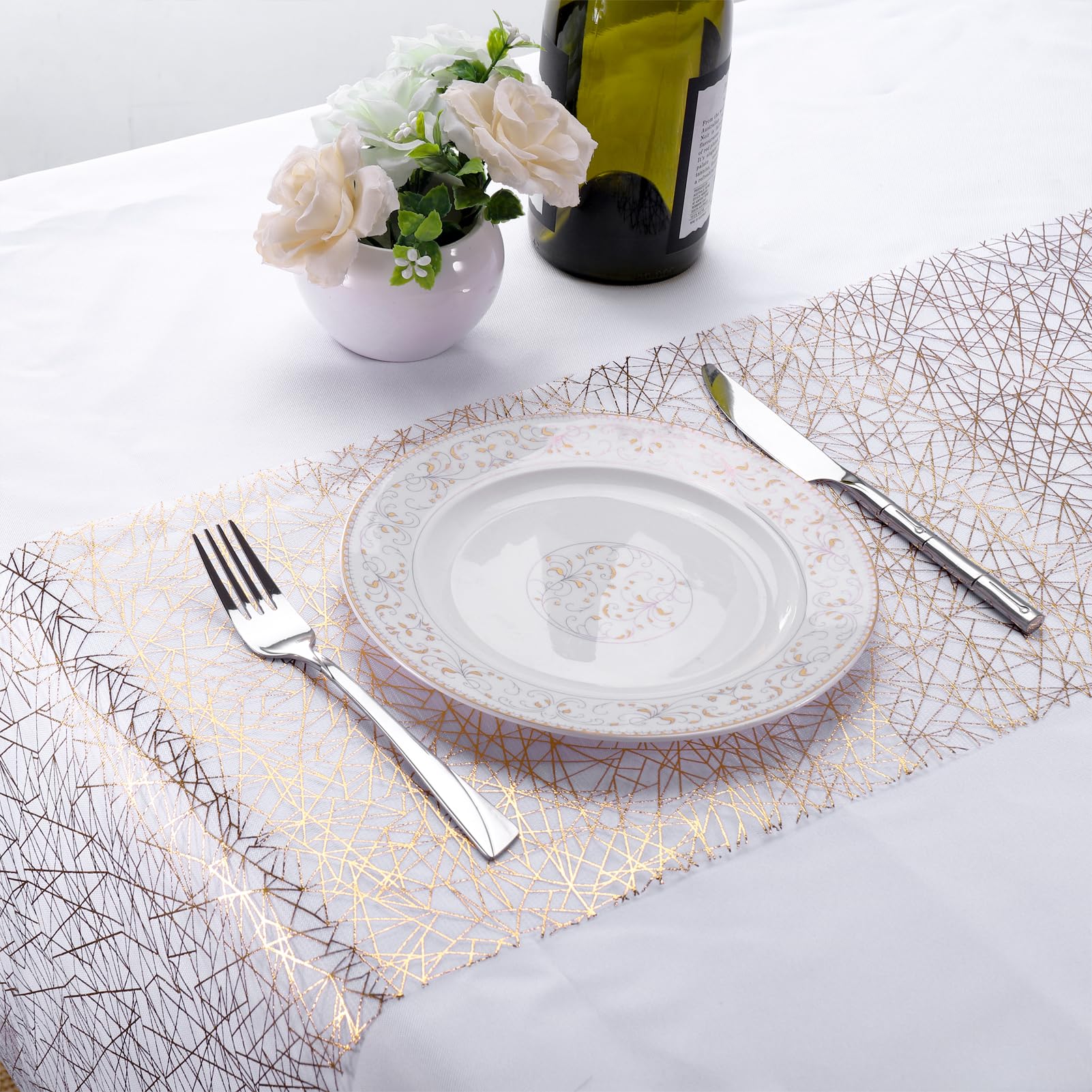 DuDuZui Lot De 2 Chemins De Table DoréS MéTalliséS - DéCorations De Table Pour NoëL, FêTe