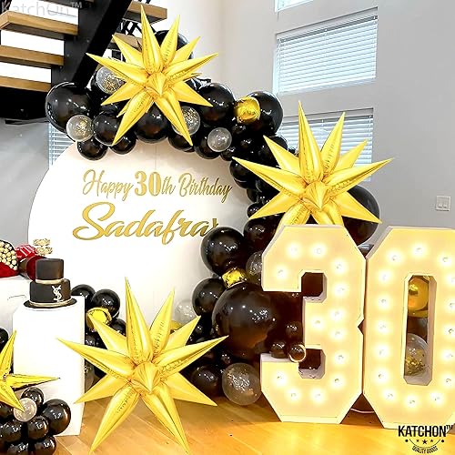 Miniatura 8 de Globos de papel de aluminio con forma de cono de estrella en explosión, dorado, grandes, 26pulgadas, para cumpleaños, matrimonios, baby shower y