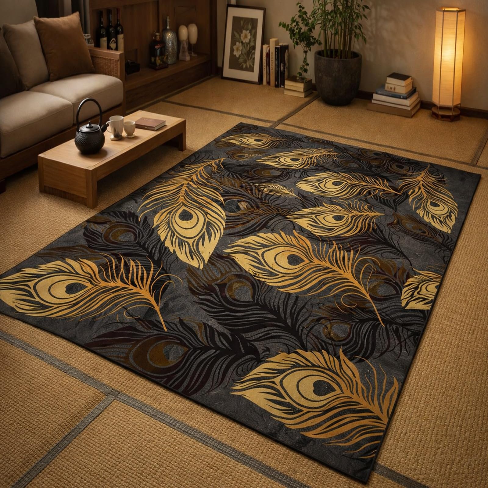 Alfombras de área para dormitorio lavables Rururug alfombra pasillo antideslizante 100x200