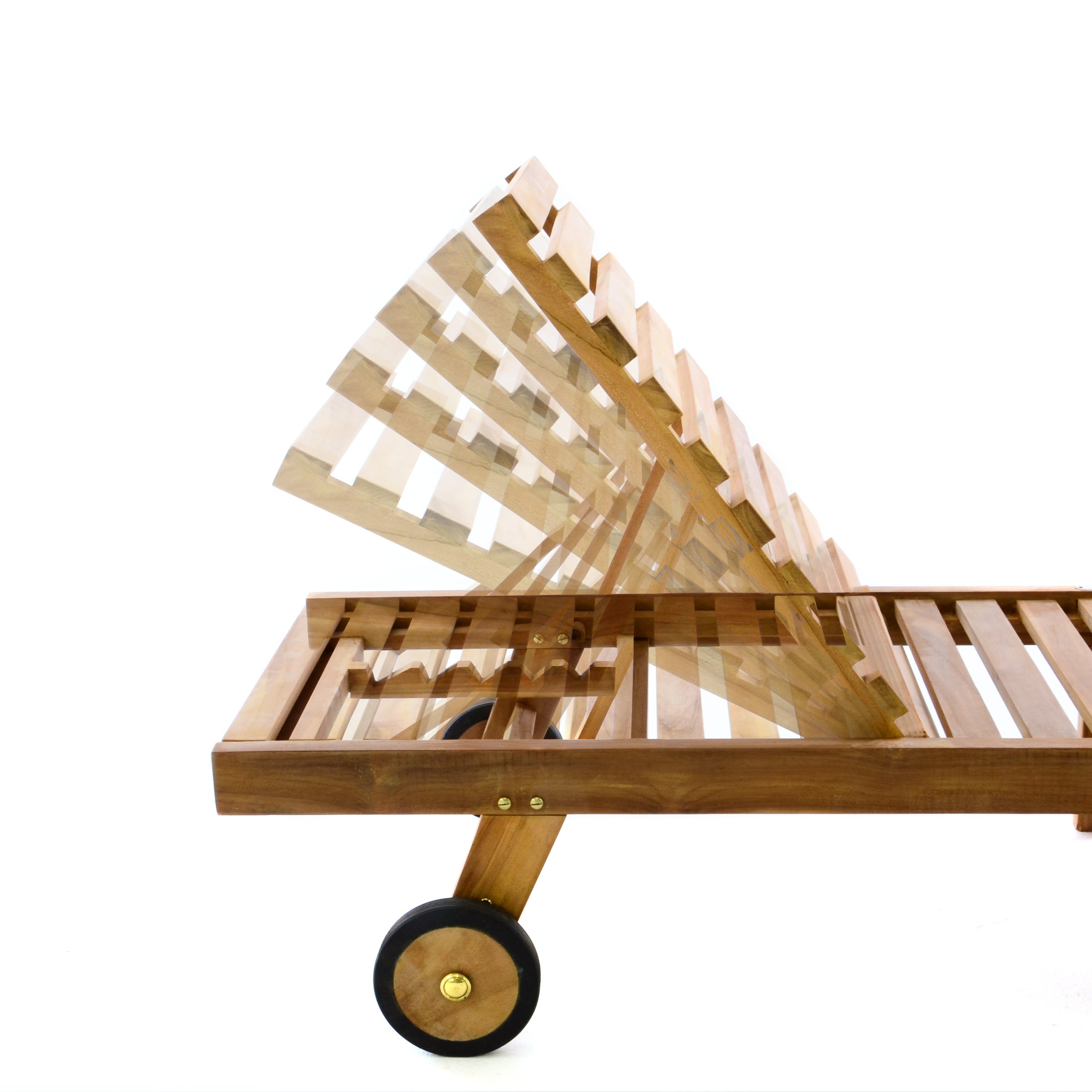 Divero klappbare Sonnenliege ESTEPONA aus Teak Holz, behandelt - Farbe: Braun