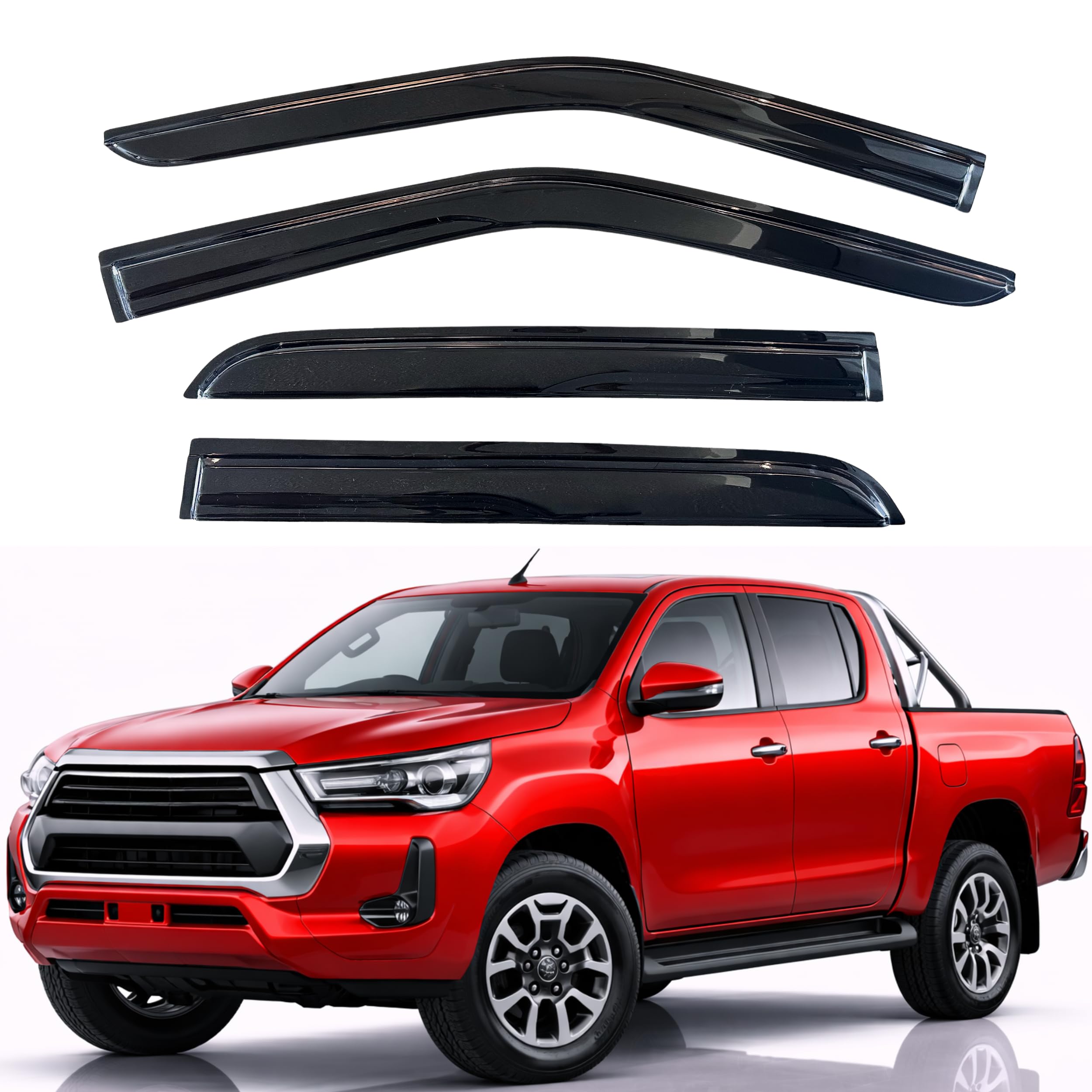 KPY Rain Guards Fit for 2016-2023 Toyota Hilux Double Cab