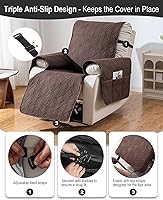 Vista 6 de Funda reversible para silla reclinable, fundas impermeables para silla reclinable con bolsillo, funda lavable para silla reclinable, protector