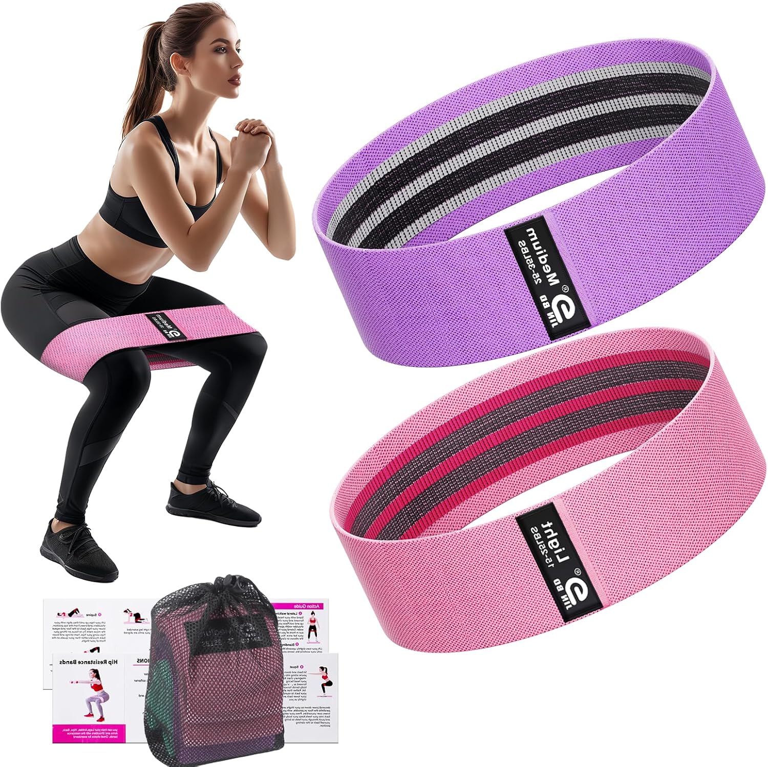 Thick Fabric Booty Bands – Resistance Loop Bands for Glutes & Legs, Home Gym, Pilates & Yoga – JIN BD