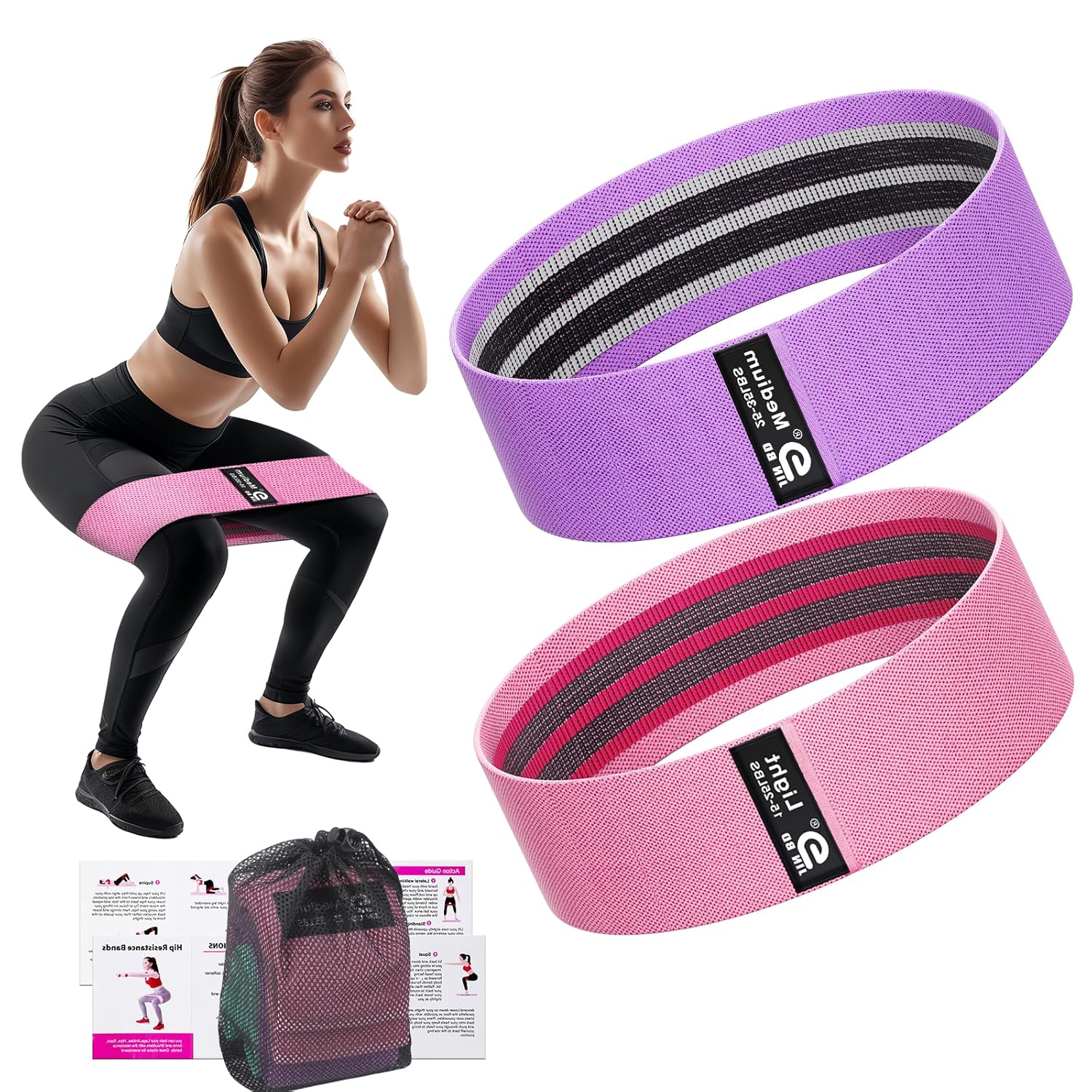 Thick Fabric Booty Bands Resistance Loop Bands for Glutes Legs Home Gym Pilates Yoga JIN BD