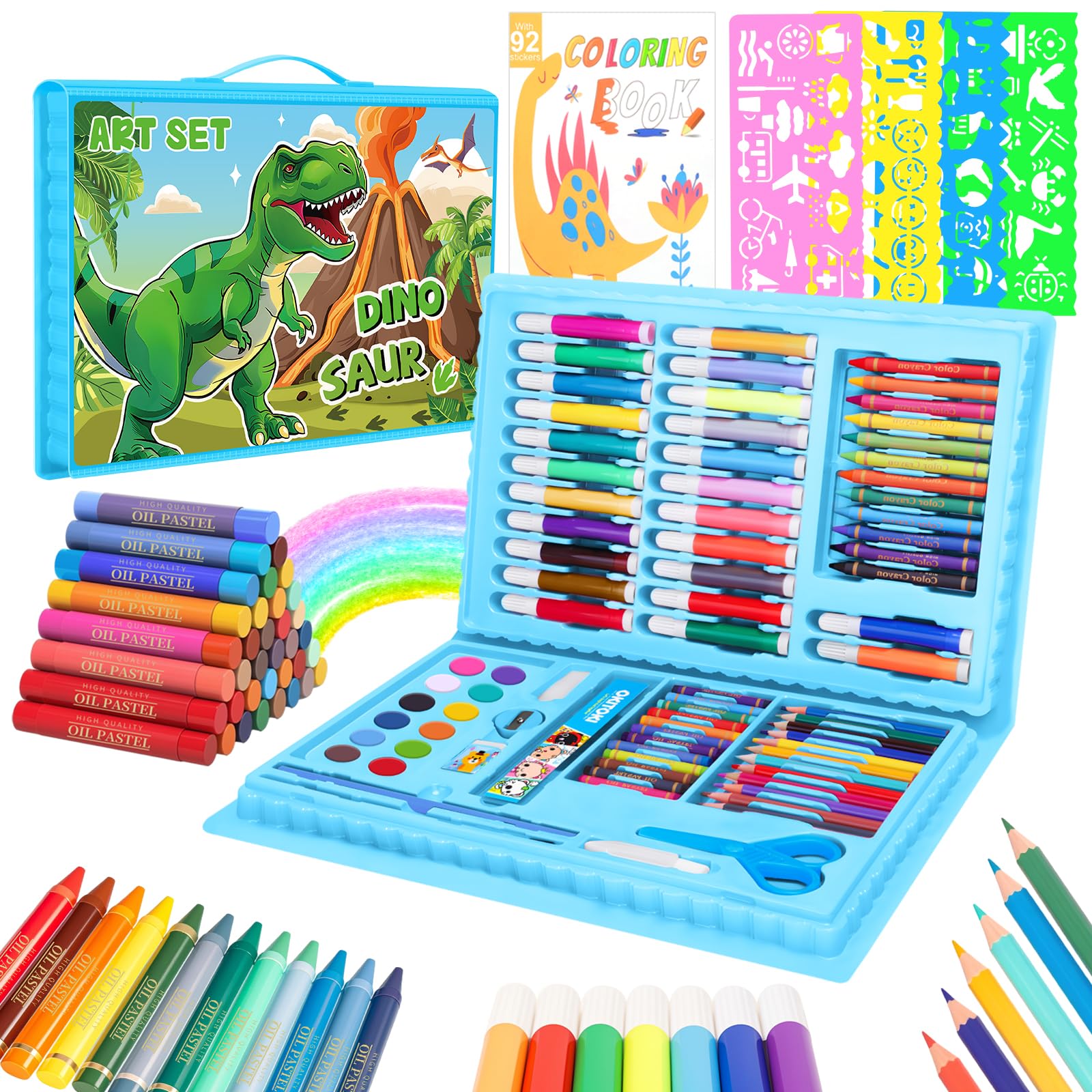 Amazon.com: homicozy Art Supplies, Dinosaur Drawing & Coloring Set