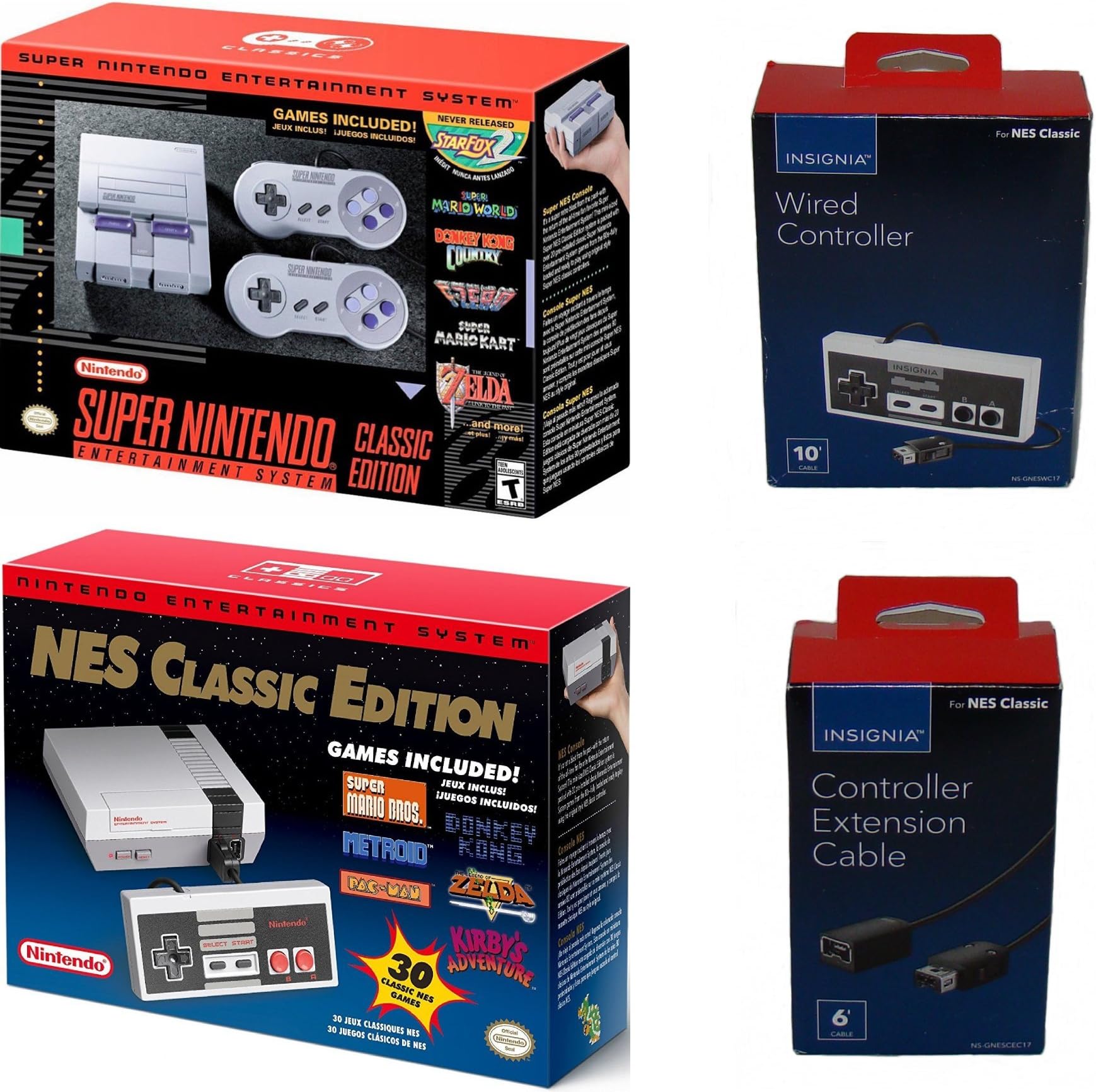 Nintendo SNES and NES Classic Mini Console Bundle