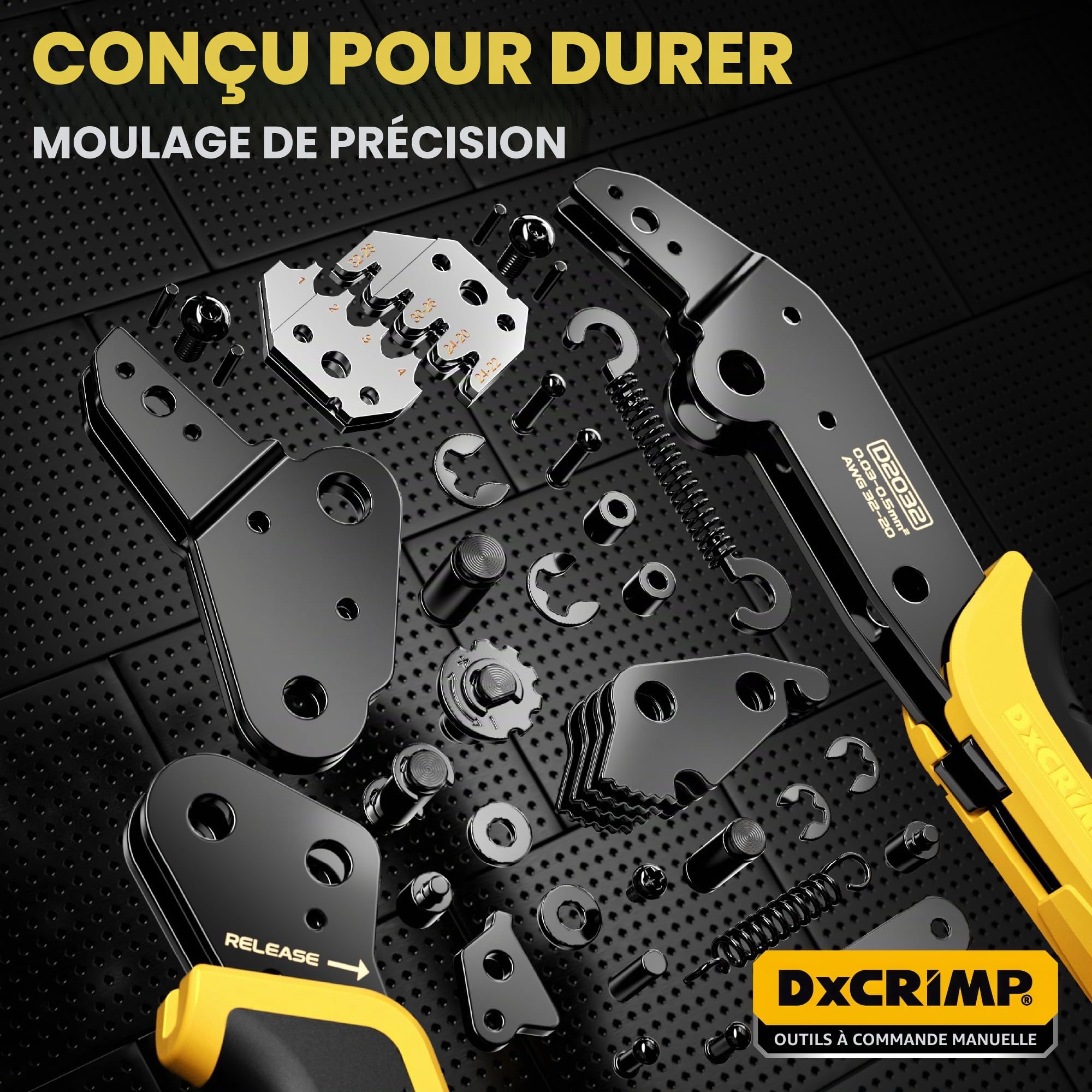 DxCRIMP Pince à Sertir JST, JST-PH 2,0 + JST-XH 2,5mm Connecteur Electronique Sertisseuse, 24 Sortes de Jeux de Connecteurs JST, avec Pince à Dénuder et à Sertir, 0,03-0,5mm², pour Dupont,JST,Molex