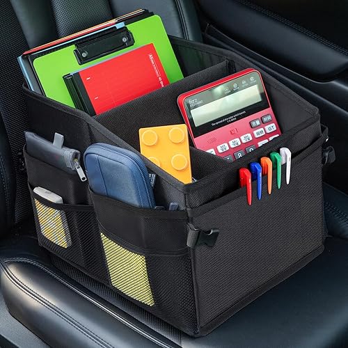 Miniatura 3 de Organizador de automóvil, organizador de almacenamiento de automóvil con divisor desmontable, organizador de asiento de automóvil para niños con