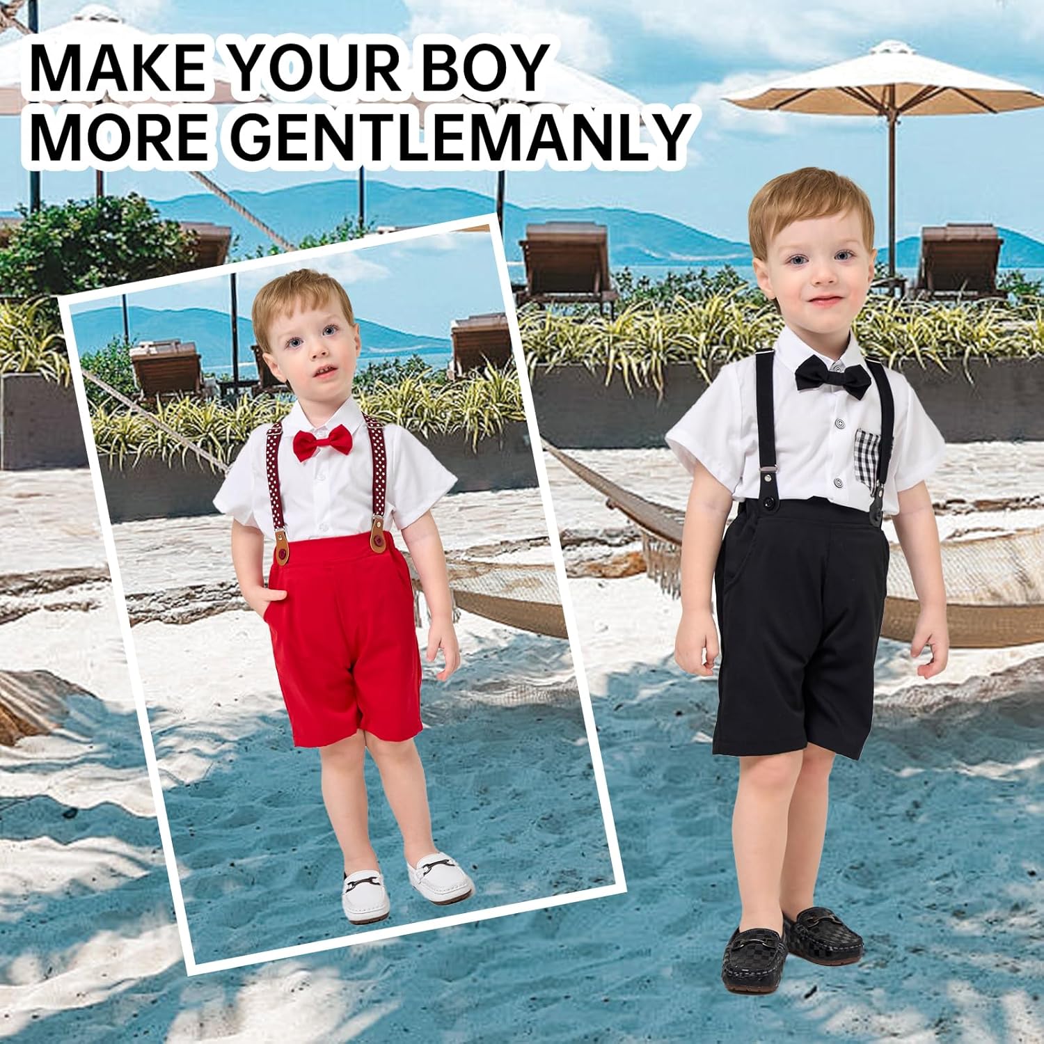 Boys Summer Formal Outfit Set - Gentleman Baby Boy Outfit Toddler Suit Short Sleeve Bow Tie Shirt Pants - Image 6