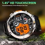 Military Smart Watches for Men Built-in GPS 3ATM Waterproof with Call/LED Flashlight, 1.45" Rugged Tactical Smartwatch with Compass, Fitness Tracker with HR/SPO2/Sleep Monitor for iPhone Android