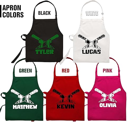 Miniatura 3 de Custom Name Apron for Men, Chef Designs Custom Apron, Personalized Cooking Apron, Knife Design Apron for Women or Men, Custom Chef Coat,