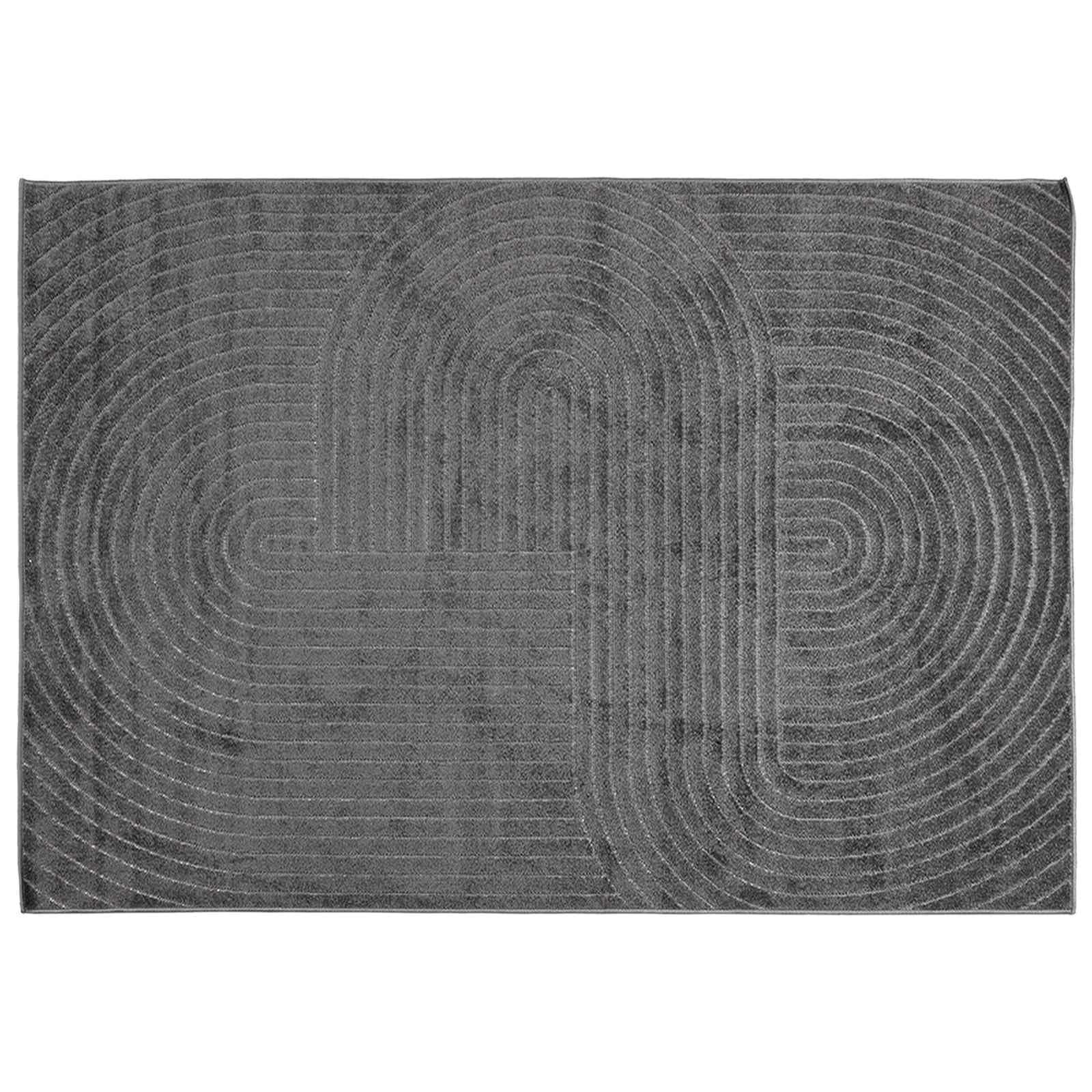 Alfombra antracita, 170 x 120 cm, lavable, antideslizante