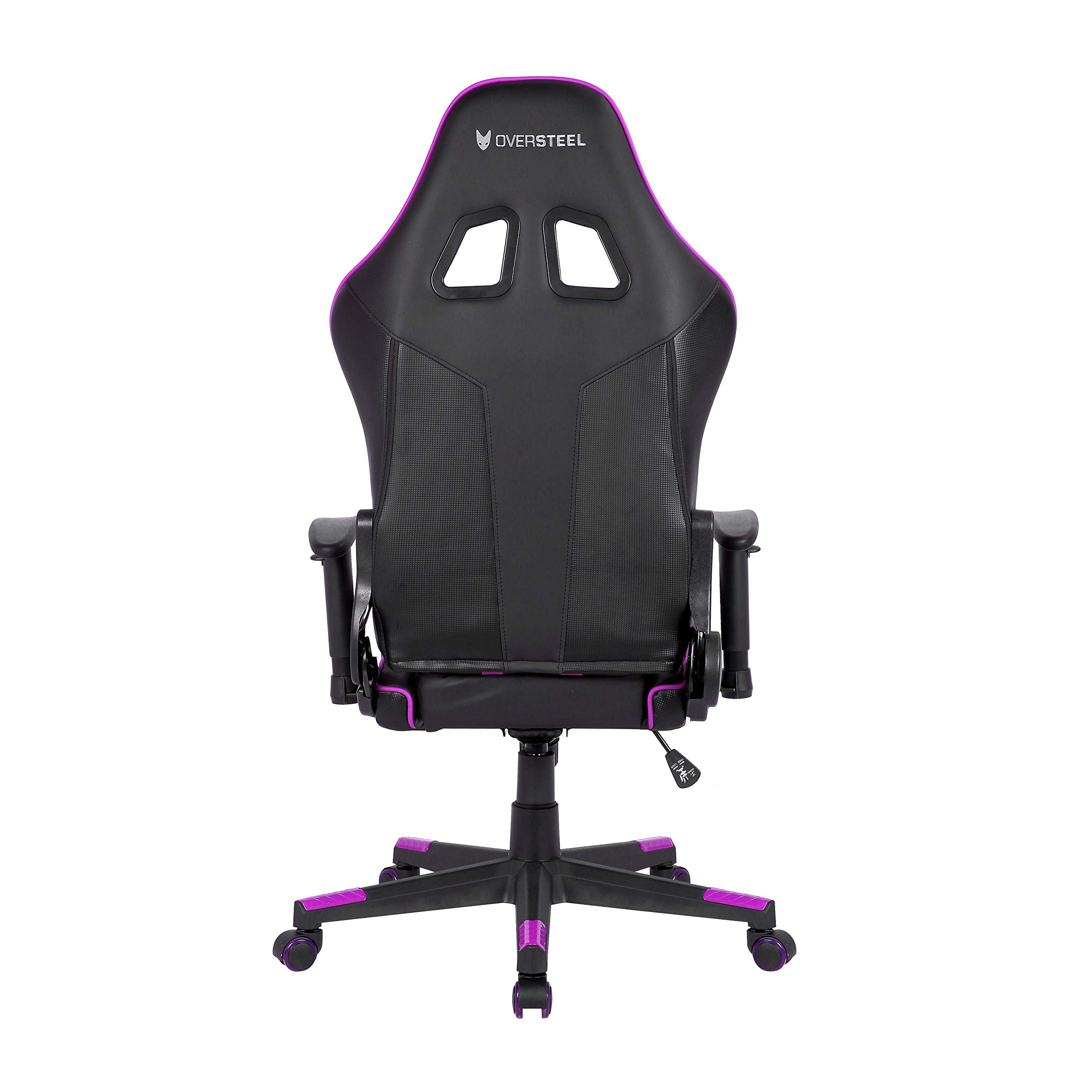 Oversteel - ULTIMET Chaise de gaming professionnel en simili cuir, accoudoirs 2D, réglable en hauteur, dossier inclinable à 180°, piston à gaz classe 3, jusqu'à 120Kg, couleur violet