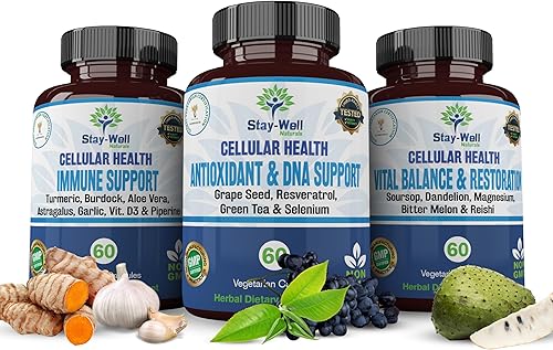 Cellular Health Trio - Antioxidantes, ADN y apoyo inmunológico  Apoyo antienvejecimiento para la salud celular total del cuerpo  Suministro para 30
