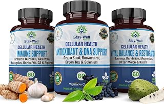 Soursop Capsules with Black Seed Oil, Sea Moss, Moringa, Turmeric, Resveratrol and Green Tea – Cellular Health, Immune, Antioxidant Support Formula – 3 Bottle Protocol