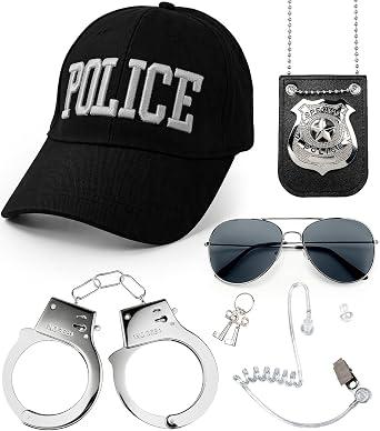 FBI & Police Costume Accessories Set, Detective Secret Agent Costume Kit