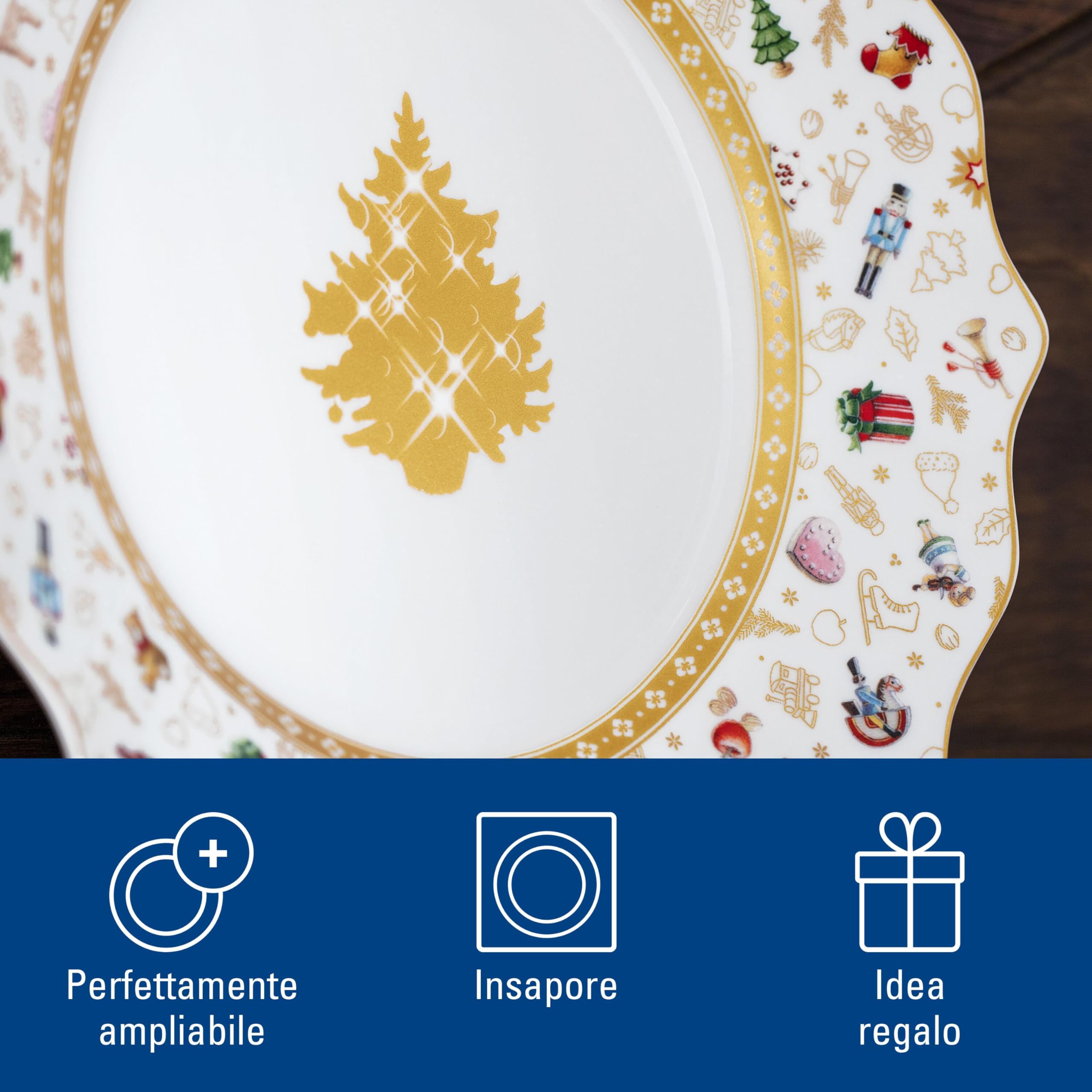 Villeroy & Boch Toys Delight-Piatto da Colazione, Edizione Anniversario, Porcellana di Alta qualità, Bianco, 24 cm
