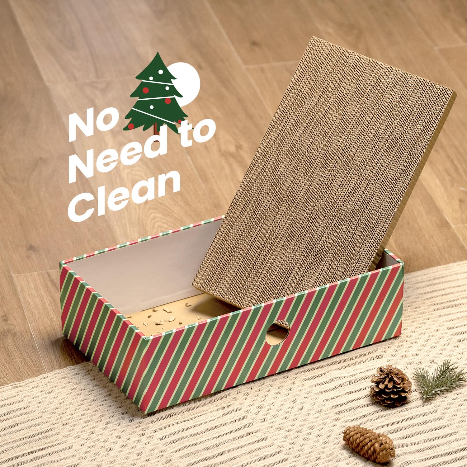 Tiragraffi Per Gatti Con Scatola - Design Doppia Faccia, Antisporco - Foto 6