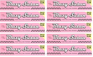 BLAZY Susan King Size Slim Rolling Papers (10 Packs) - 50 Leaves PER Pack + DSS Scoop Card