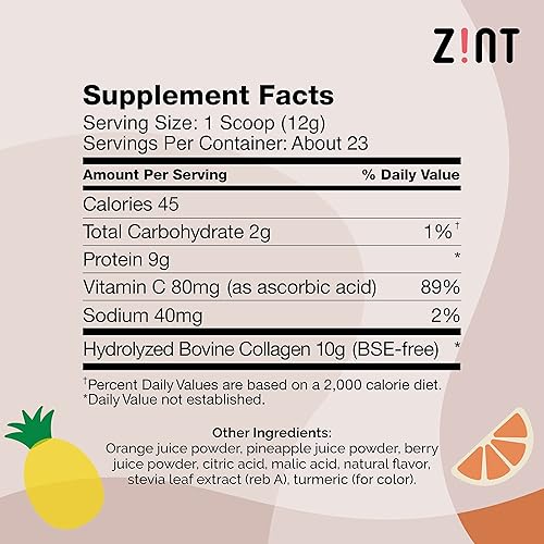 Miniatura 6 de Zint Mezcla de bebida de belleza en polvo de colágeno dulce (piña orangeade) delicioso suplemento proteico de péptidos de colágeno hidrolizados,