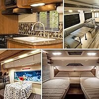 Vista 6 de BlueFire 800LM Luces LED interiores regulables para RV, Luminaria de 6W 3000-6000K para autocaravanas, con control remoto (Paquete de 4)