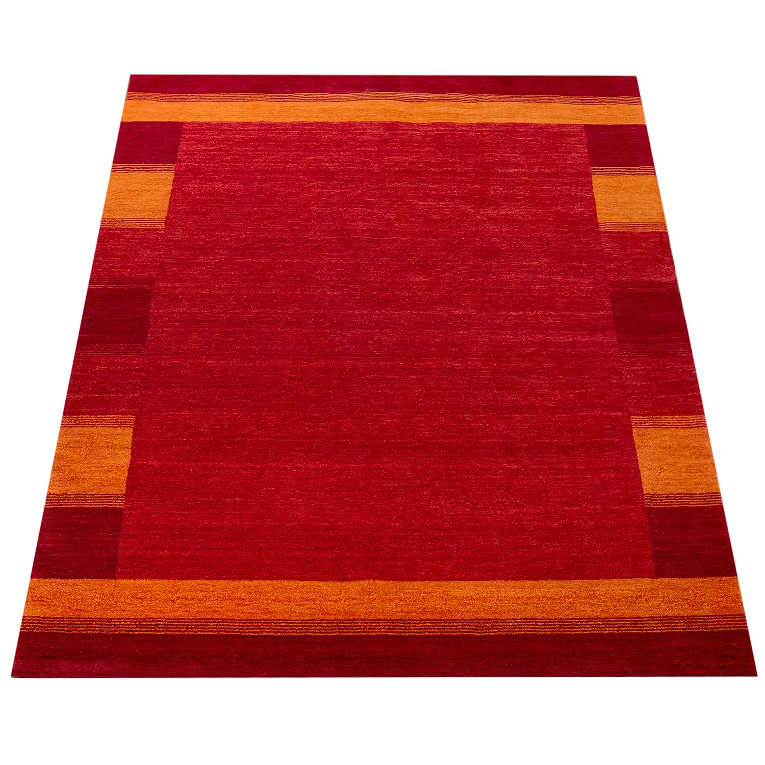 Paco Home Tapis Salon Chambre Adulte Poils Ras Motif Ethnique Motif Geometrique Tissé A La Main, Dimension:80x150 cm, Couleur:Terracotta 5