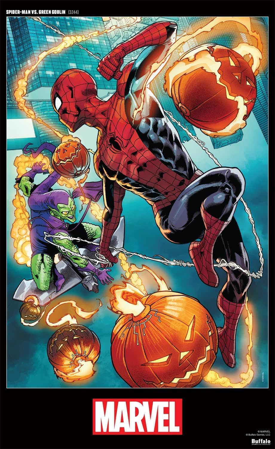 Buffalo Games - Marvel - Spider-Man vs. Green Goblin - 500 Piece Jigsaw Puzzle for Adults -Challenging Puzzle Perfect for Game Nights - Finished Size is 21.25 x 15.00