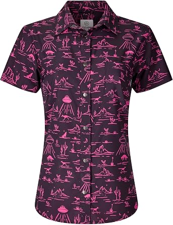 Flylow Womens Anderson Shirt - Plaid Button-Up Short-Sleeve Shirt for Mountain Biking & Casual Wear