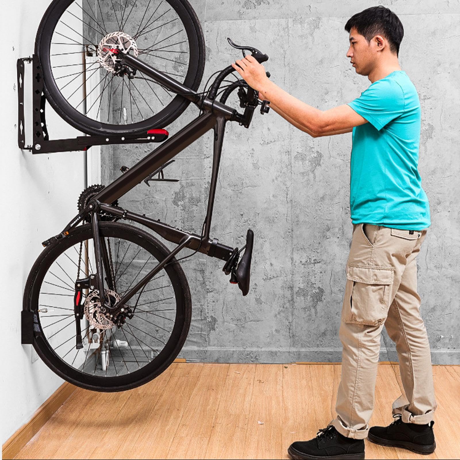 Générique Supporto da parete per bicicletta | Appendiabiti da parete | Organizzatore verticale per guadagnare spazio fissaggio regolabile per uso intensivo casa all'aperto officina palestra