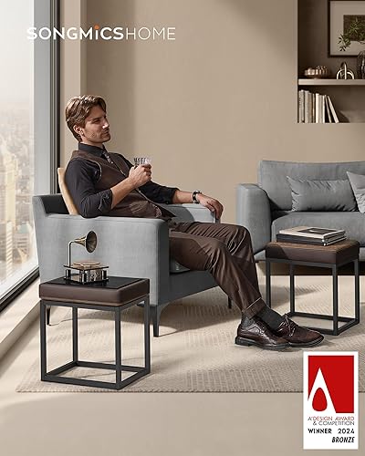 Miniatura 3 de SONGMICS HOME LUIZ Collection - Reposapiés otomano, otomano rectangular, taburete para silla de tocador, reposapiés, parte superior reversible, mesa