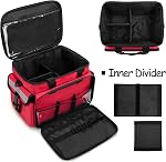 CURMIO First Aid Sac de trousse vide, Sac de fournitures médicales, Tout-Publié pour les urgences avec séparateurs amovibles pour les infirmières, les médecins, les thérapeutes physiques, ne comprend pas les accessoires, rouge