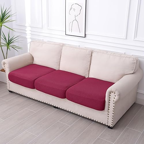 Miniatura 5 de hyha Fundas de cojín impermeables para sofá modular, fundas de cojín de sofá en forma de L, tela jacquard gruesa, funda de diván con parte inferior