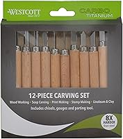Vista 12 de Westcott CarboTitanium - Herramientas para tallar madera, tallado de jabón, impresión impresa, escultura de arcilla, juego de 3 piezas