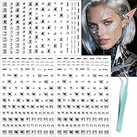 Vista 20 de NOOEPC Gemas faciales para el cabello, joyas autoadhesivas para la cara, joyas de ojos, diamantes de imitación para la cara, gemas para el rostro