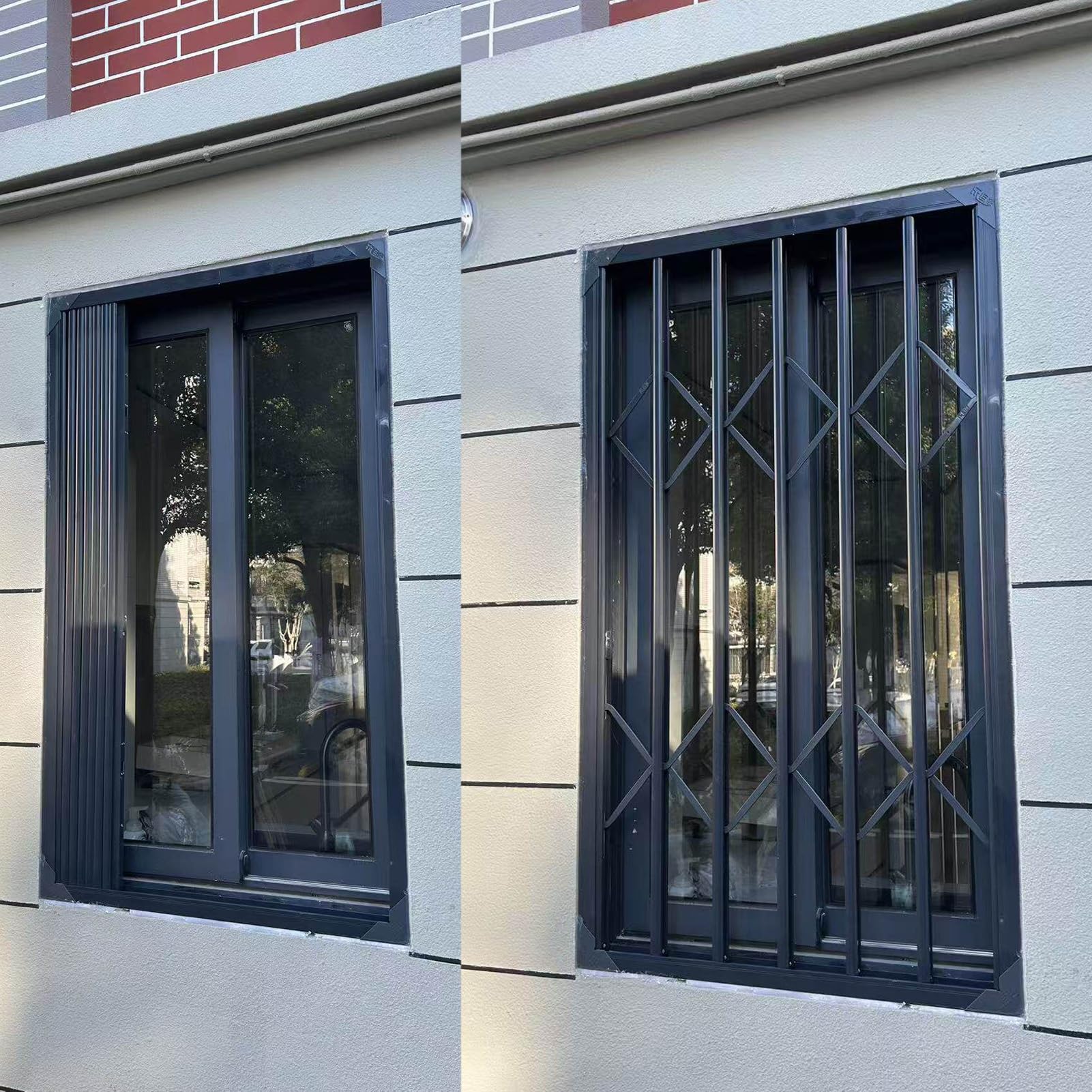 Barra de seguridad para ventana con sistema de liberación rápida para emergencias