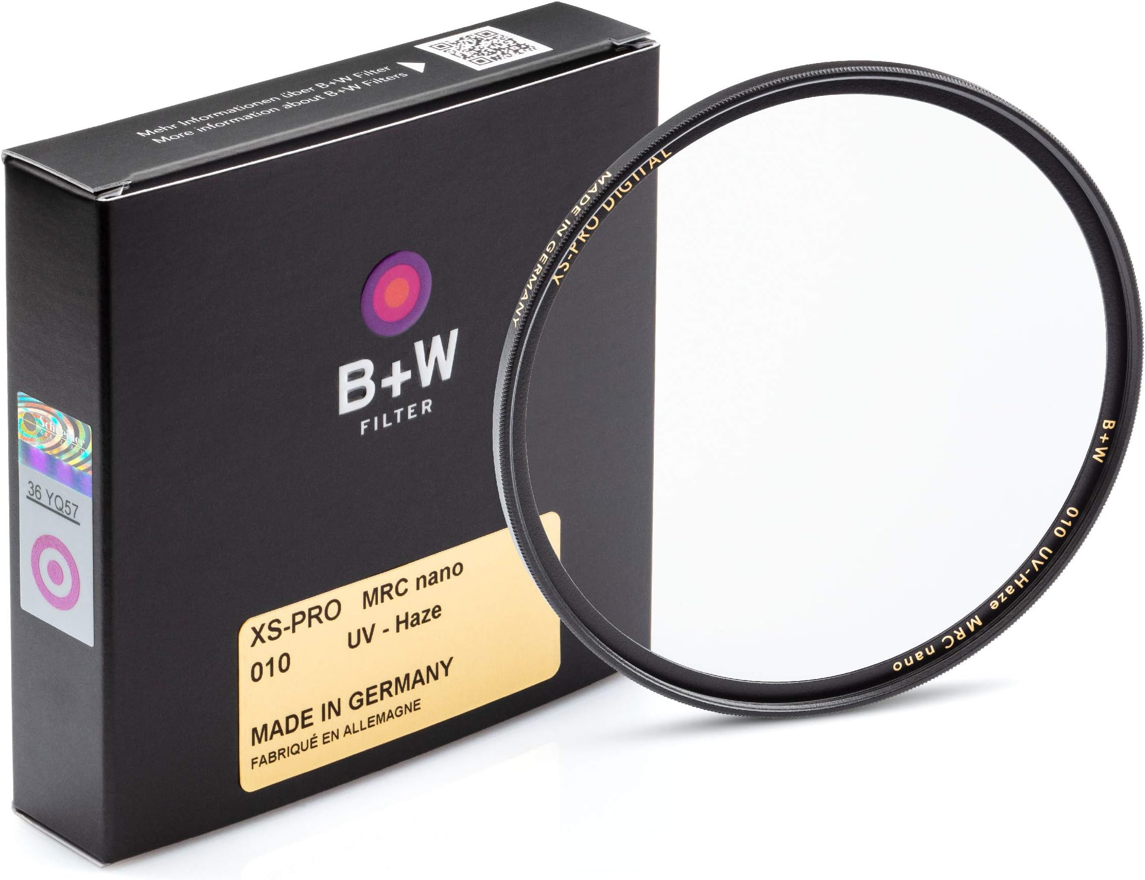B + W 62mm UV Protection Filter (010) for Camera Lens - Xtra Slim Mount (XS-PRO), MRC Nano, 16 Layers Multi-Resistant and Nano Coating, Photography Filter, 62 mm, Clear Protector