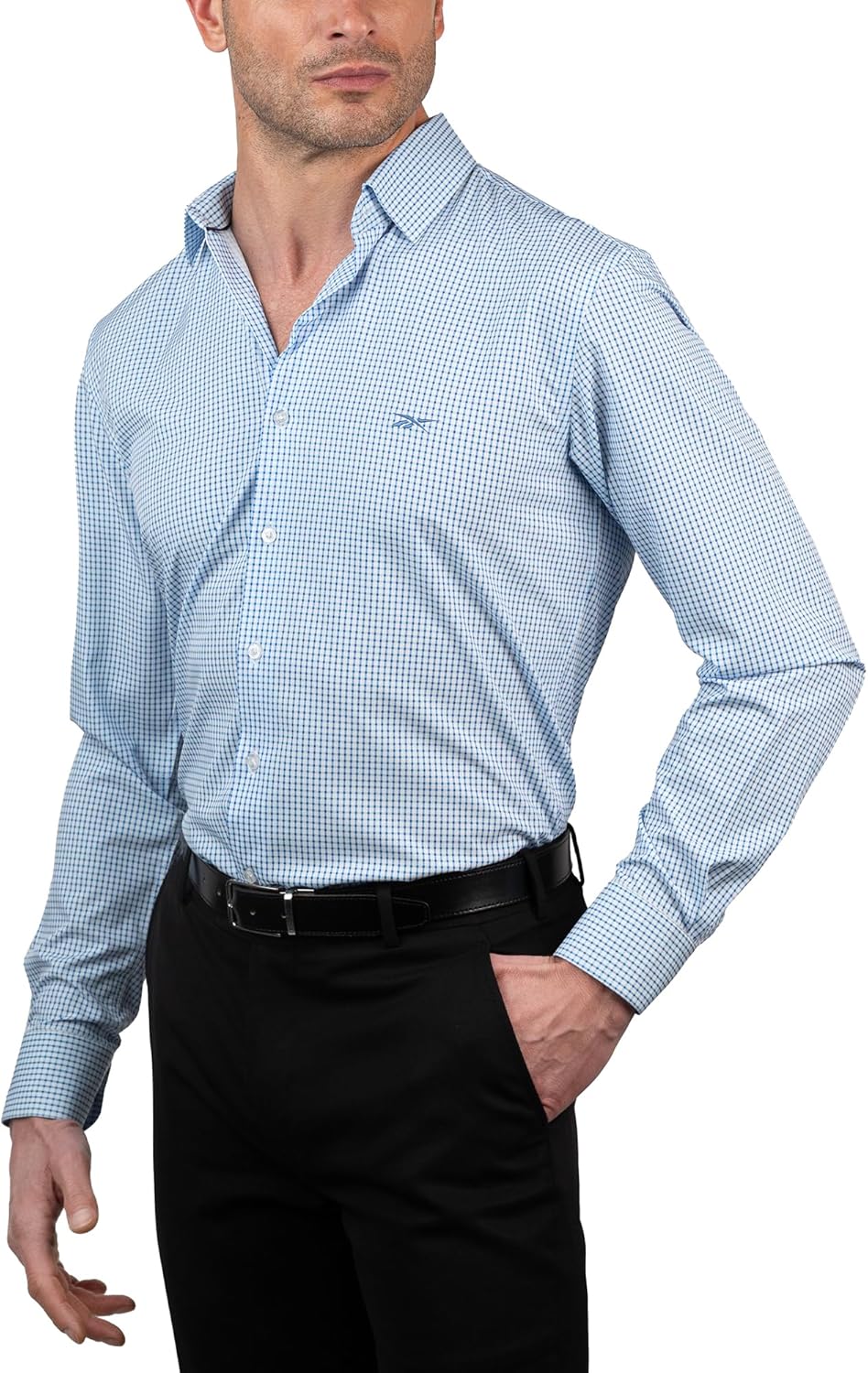 Reebok Slim Fit Long Sleeve Button Down Dress Shirts for Men - Wrinkle Free Long Sleeve Shirt Mens Formal