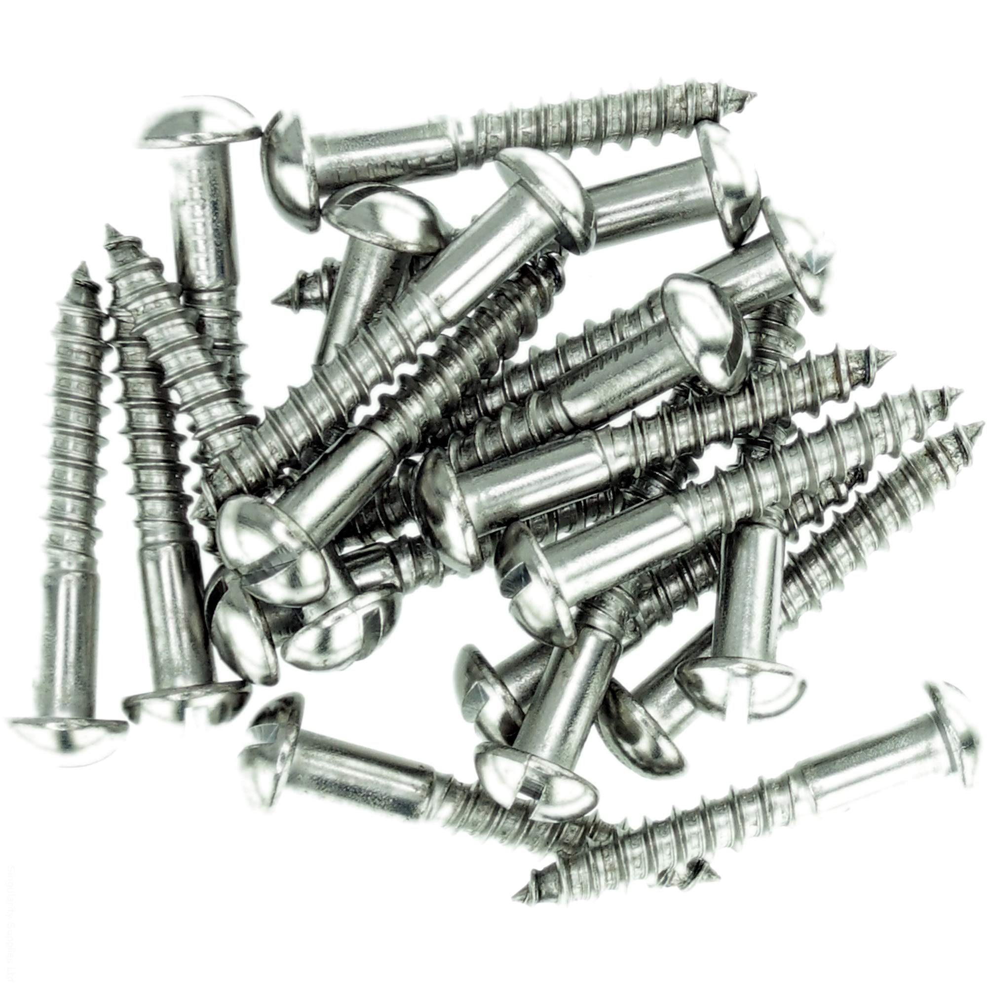 Singularity Supplies No.8 X 0.48 (4.0Mm X 12Mm) Slot Pan Wood Screw - Stainless Steel (A2) (Pack Of 20)