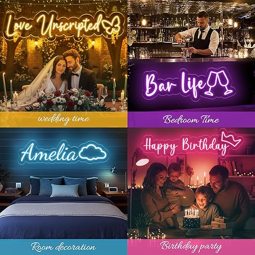 Miniatura 2 de Letreros de neón personalizados para decoración de pared, regalos para niñas para decoración de habitación, regalo de Navidad para niñas y niños.