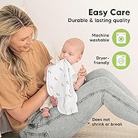 Vista 6 de 5 paquetes de paños de muselina para babero para bebé niño, niña - Paños de babero para bebé muy absorbentes, paños de muselina de algodón de bambú