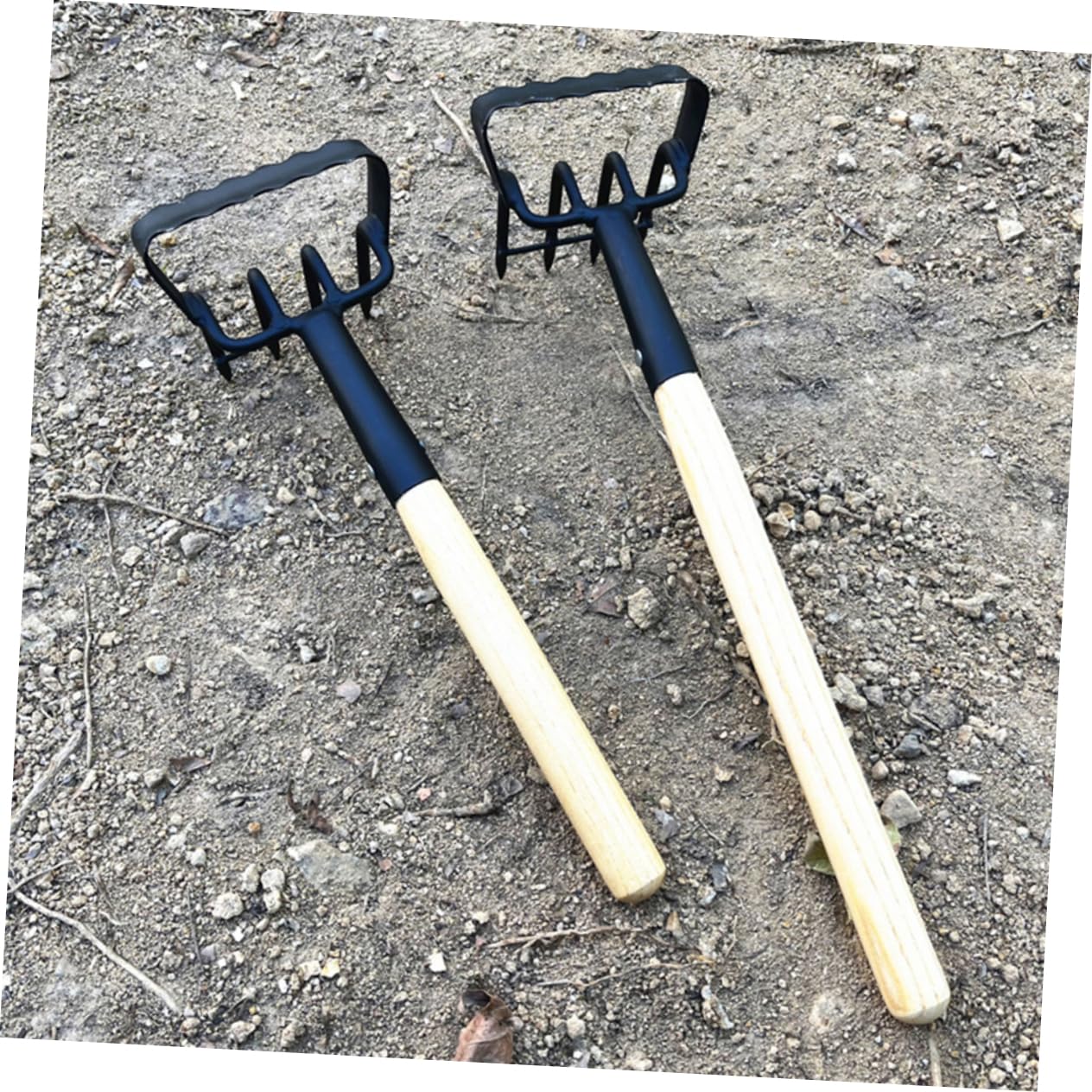 Milisten Kleiner Handrechen für Gartenarbeiten Ergonomischer Gartenrechen mit Leichtem Griff zum Pflanzen und Entfernen von Beeten und Töpfen