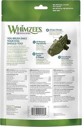 Miniatura 2 de WHIMZEES by Wellness Alligator - Masticables dentales naturales para perros, golosinas de larga duración, sin granos, refresca el aliento, raza