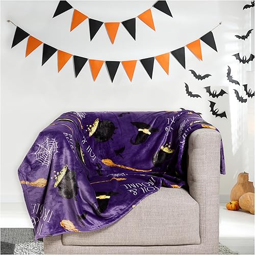 Rae Dunn Manta suave y decorativa para cama o sofá, mantas acogedoras para sofá, manta de felpa suave con burbujas bordadas, 50 x 70 pulgadas