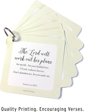 Bible Verse Memory Cards for Anxiety and Worry - Scripture Cards for Purses