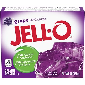Jell-O Grape Gelatin Mix 3 oz Boxes, Pack of 24