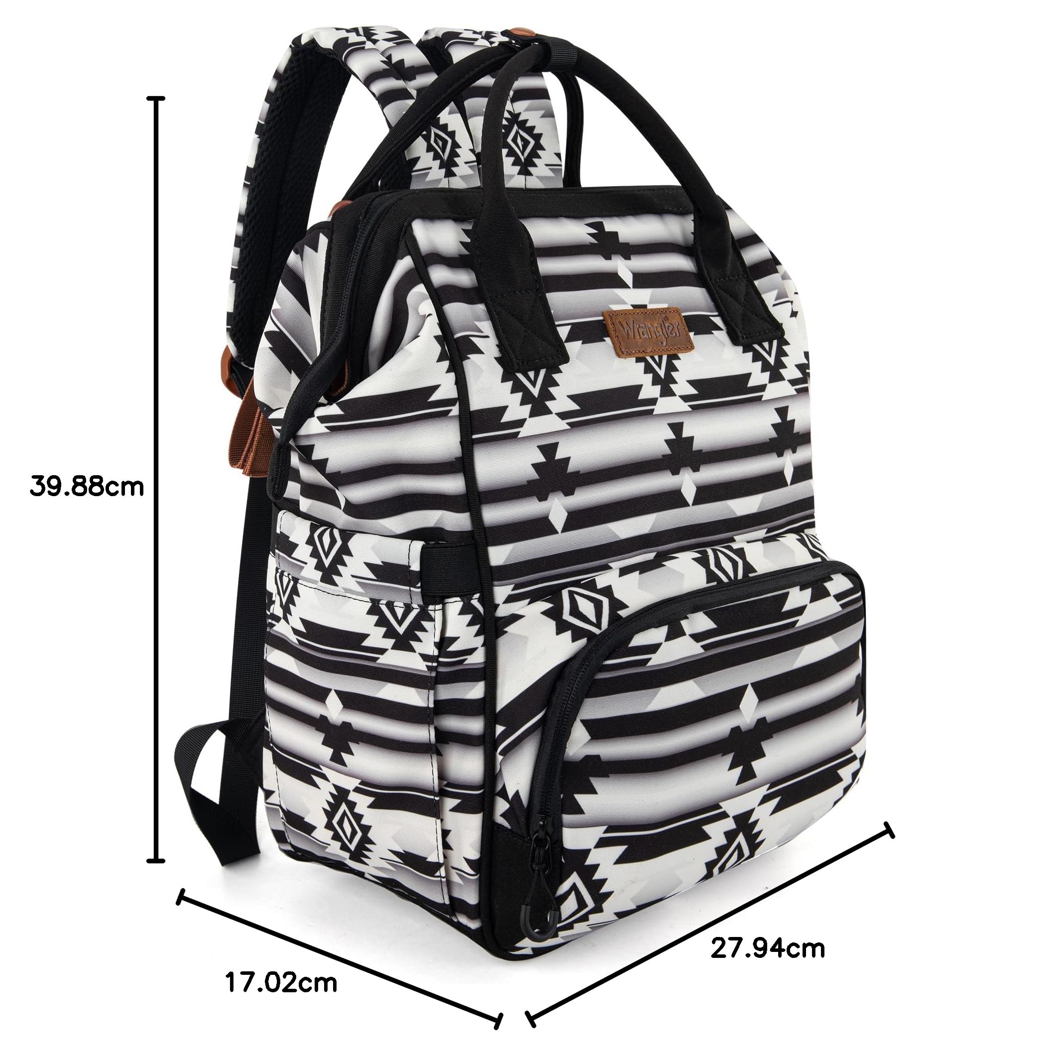 Montana West Wrangler Sac à langer Sac à dos Western Sac à dos pour bébé, Noir, One Size, Standard